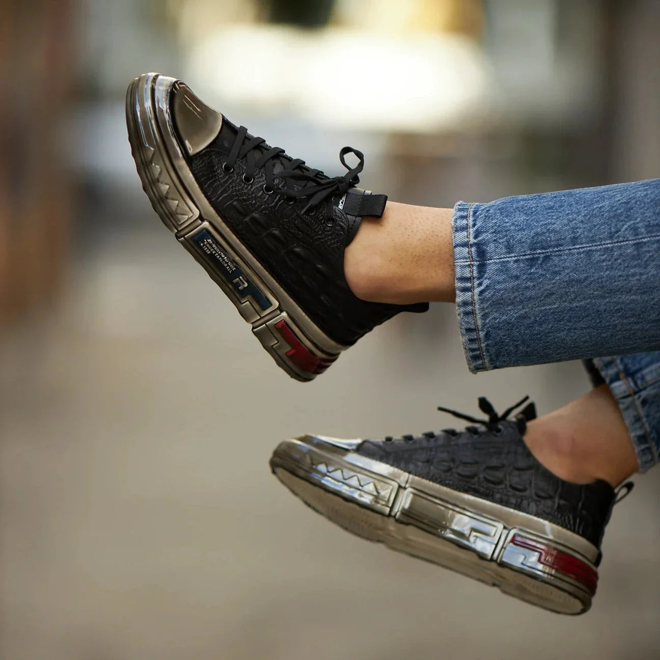 Black Casual Gel Sole Sneakers