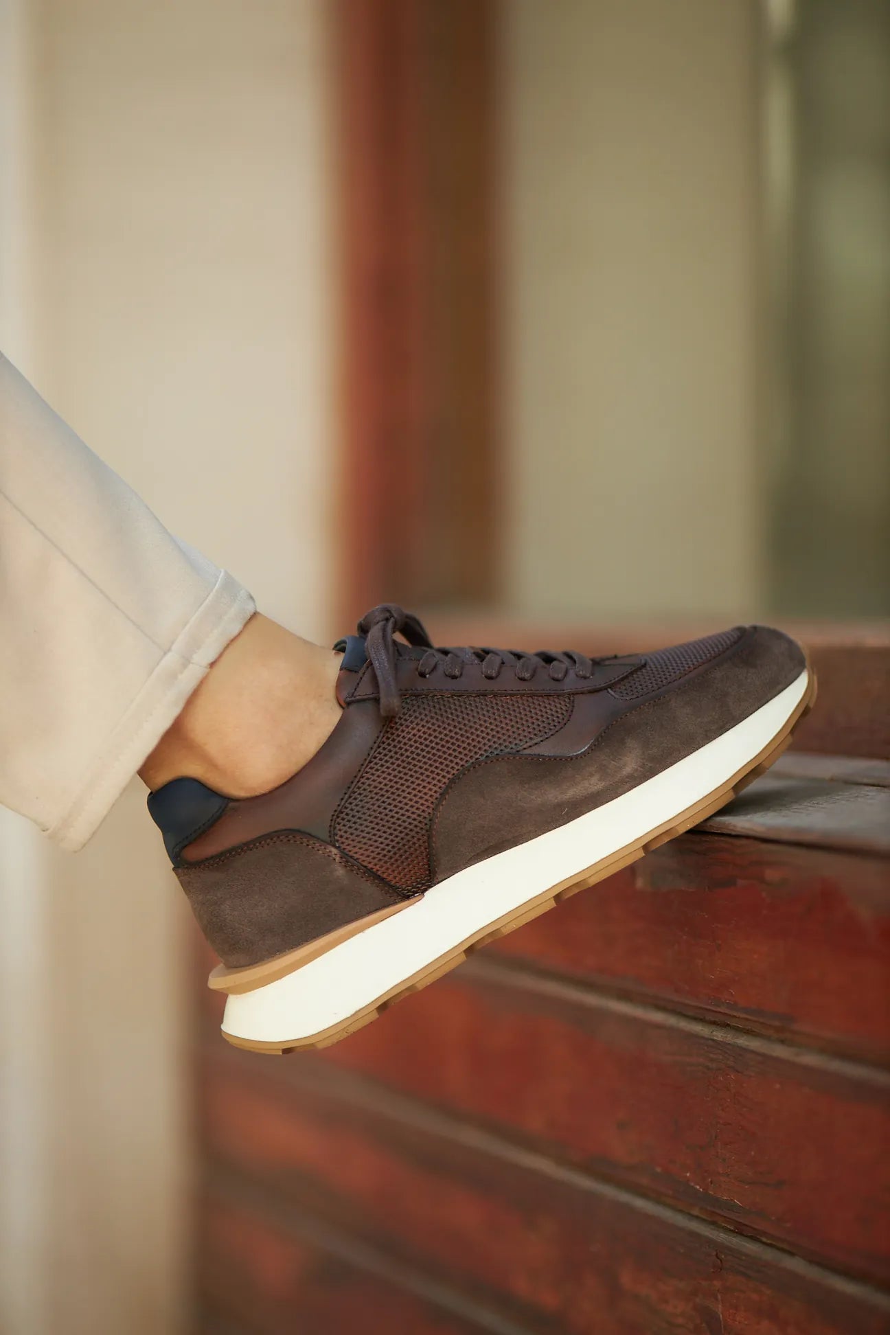 Brown Calf And Suede Runners F-500