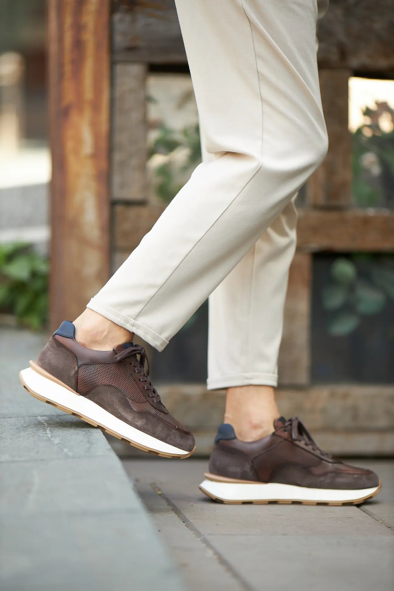 Brown Calf And Suede Runners F-500