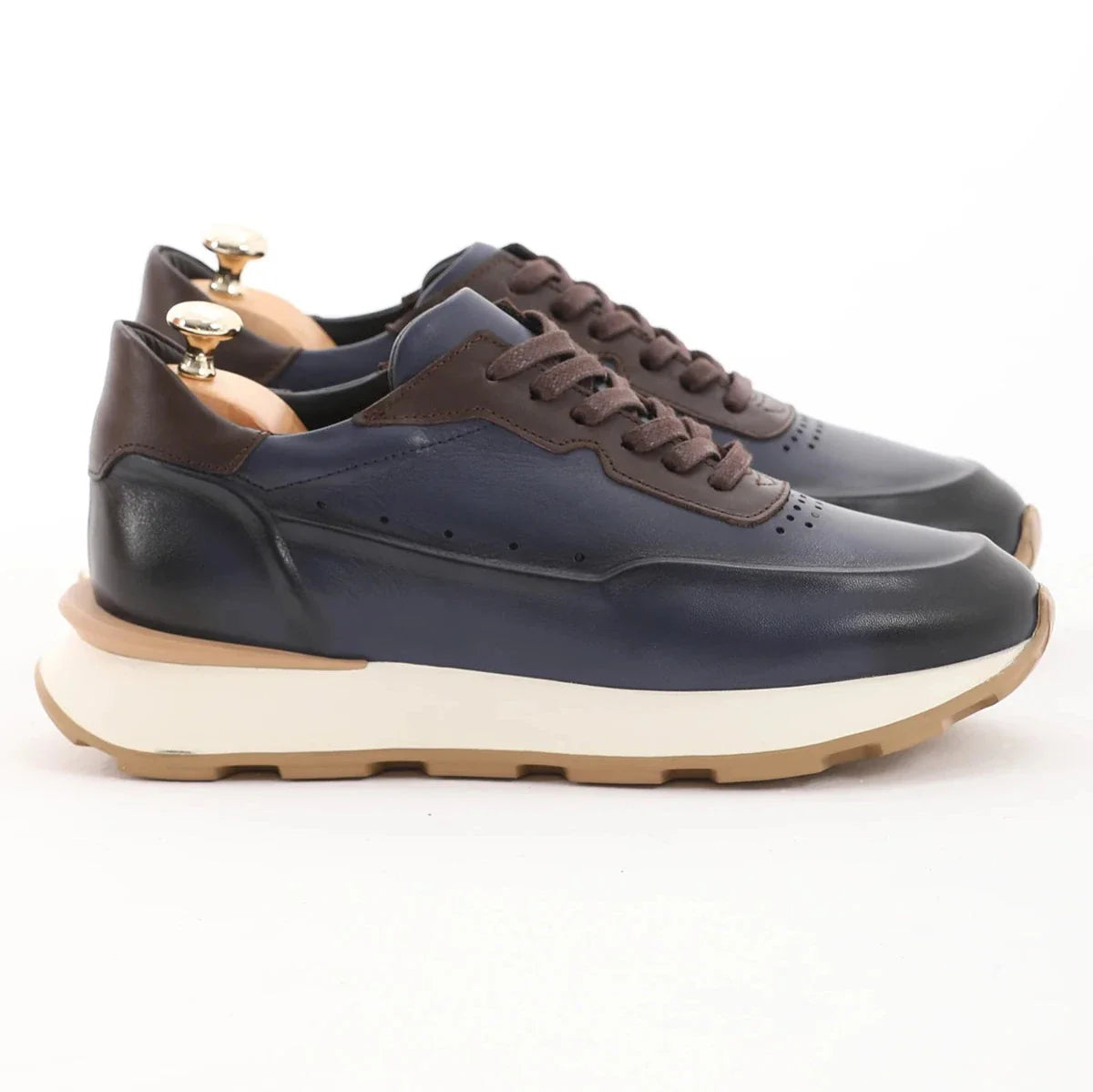 Blue Calf Leather Runners