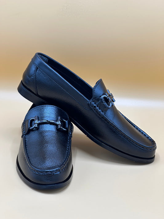 Black Mild Leather Moccasins