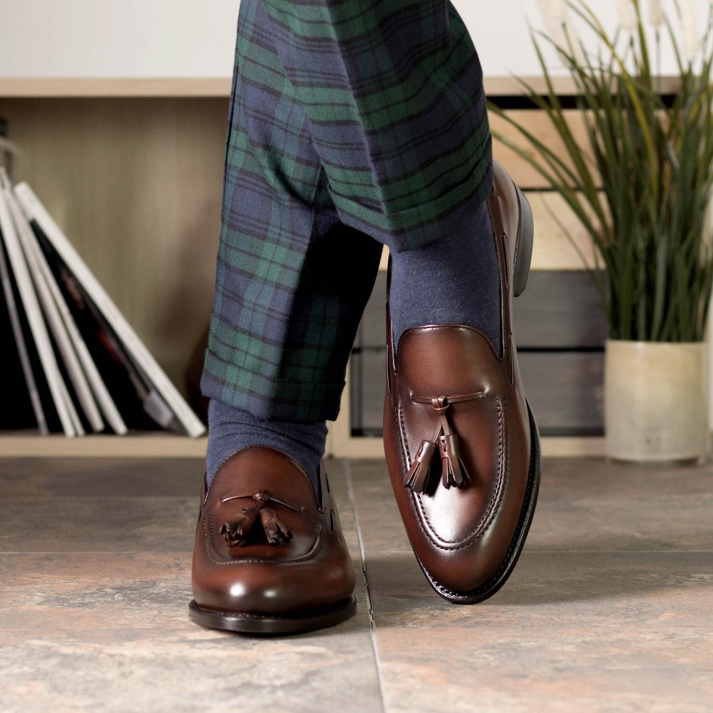 Med Brown Box Calf Loafer