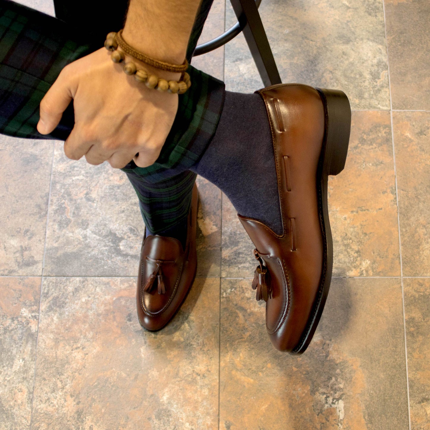 Med Brown Box Calf Loafer