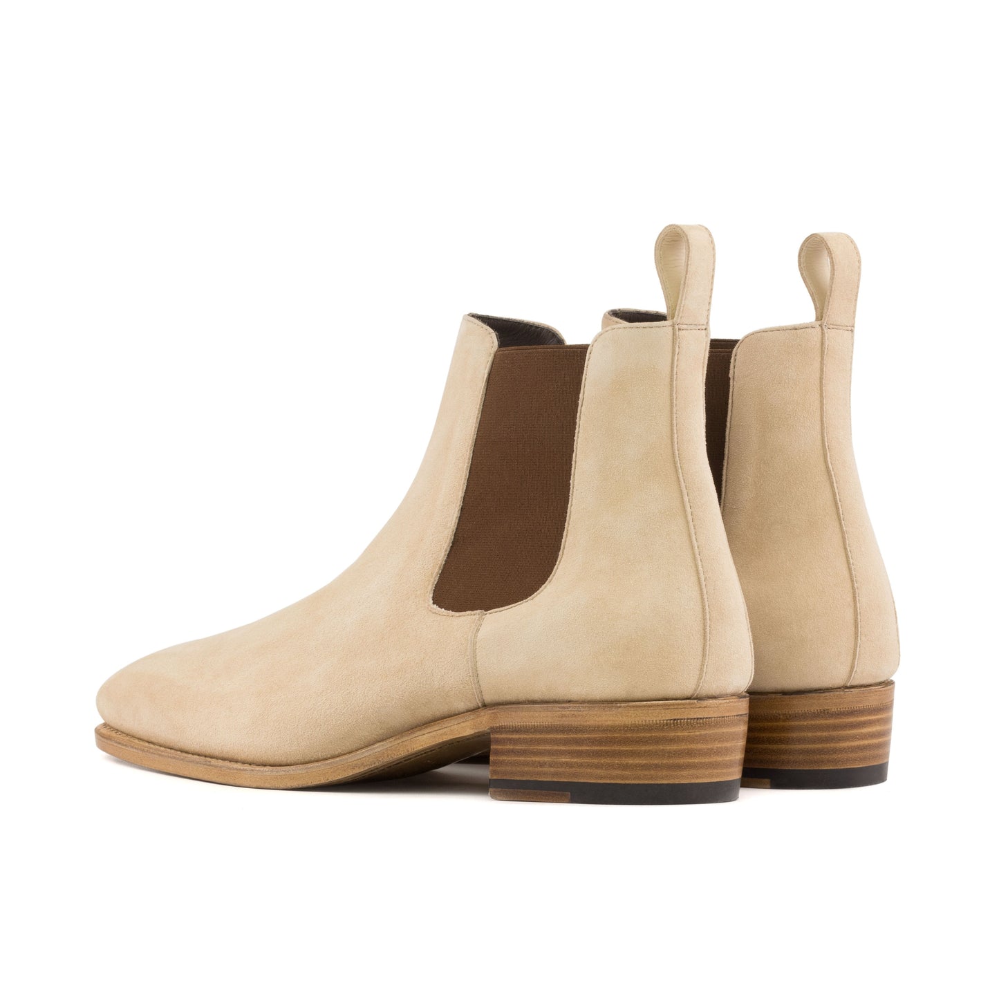 Taupe Kid Suede Chelsea Boots