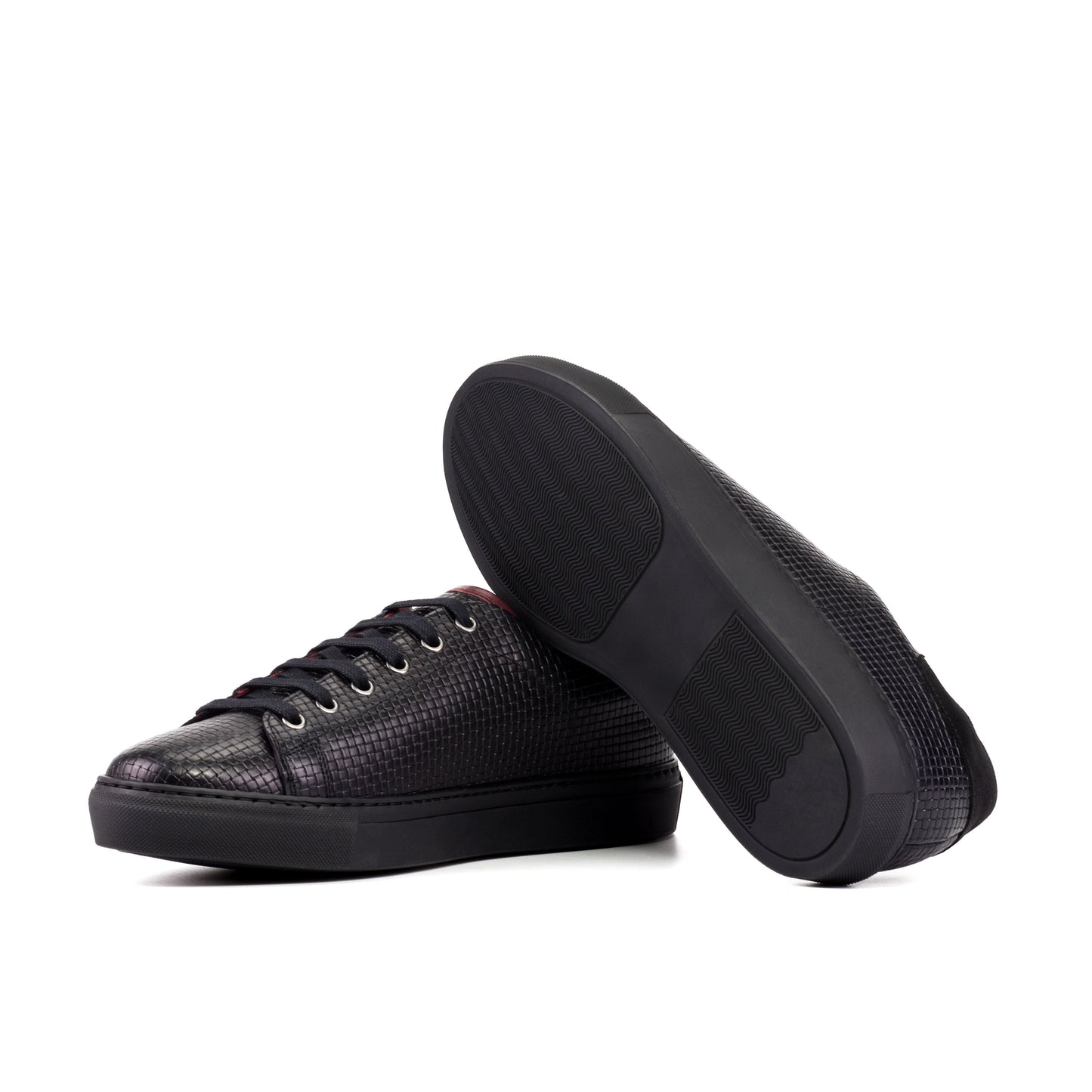 Black Painted Calf Lux Suede Sneaker 5867