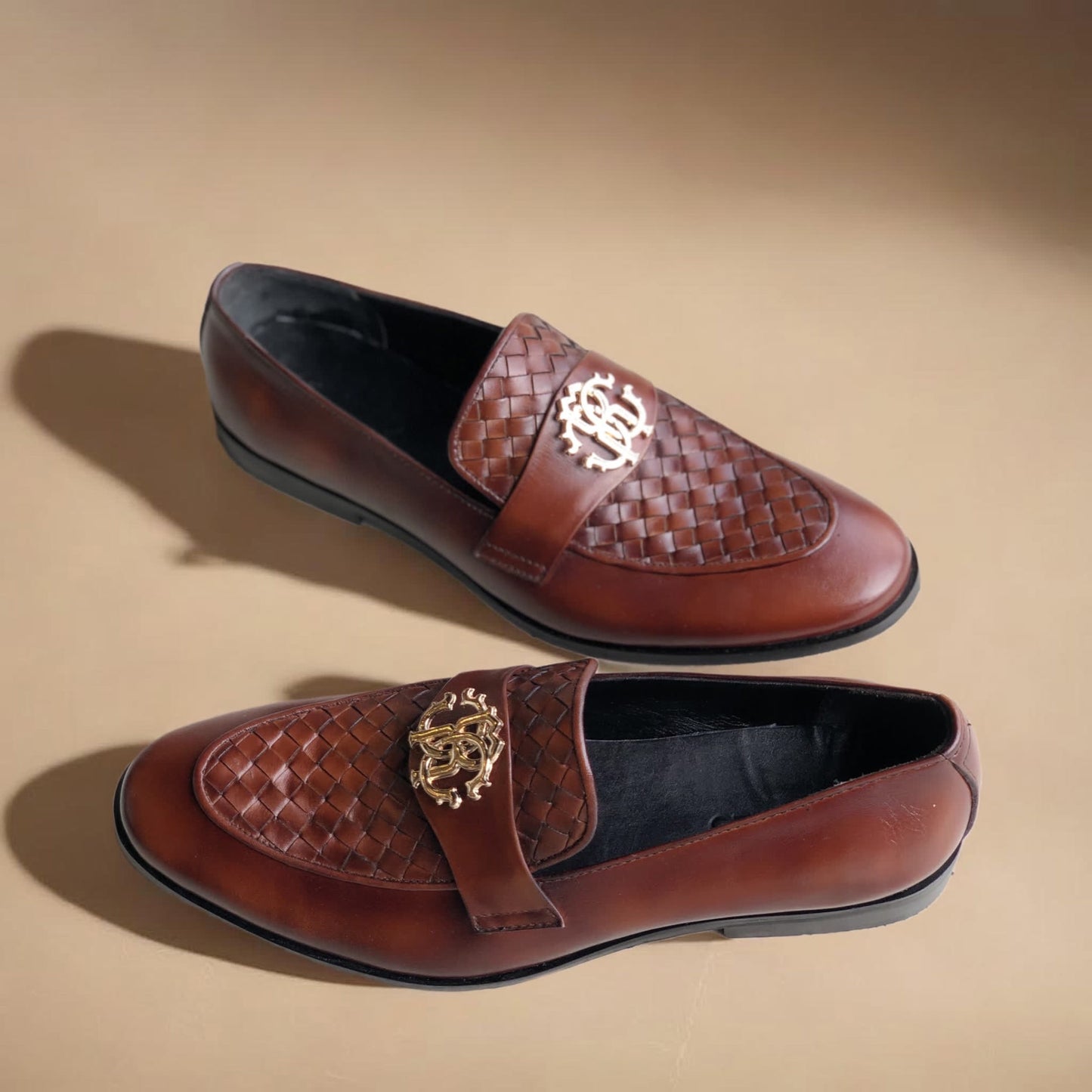 Brown Vamp Kniited Loafer-AL056