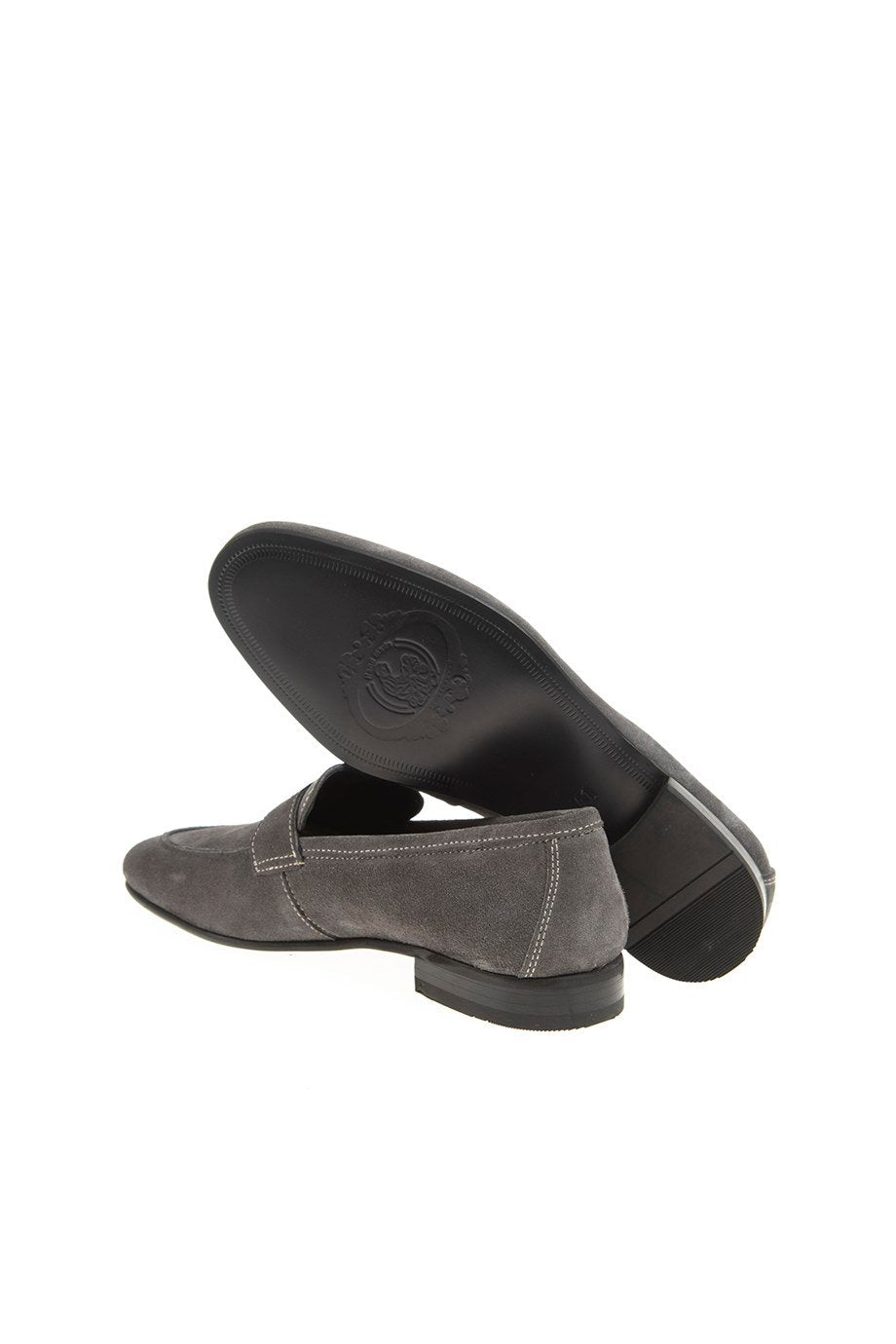 Grey Suede Penny Loafer