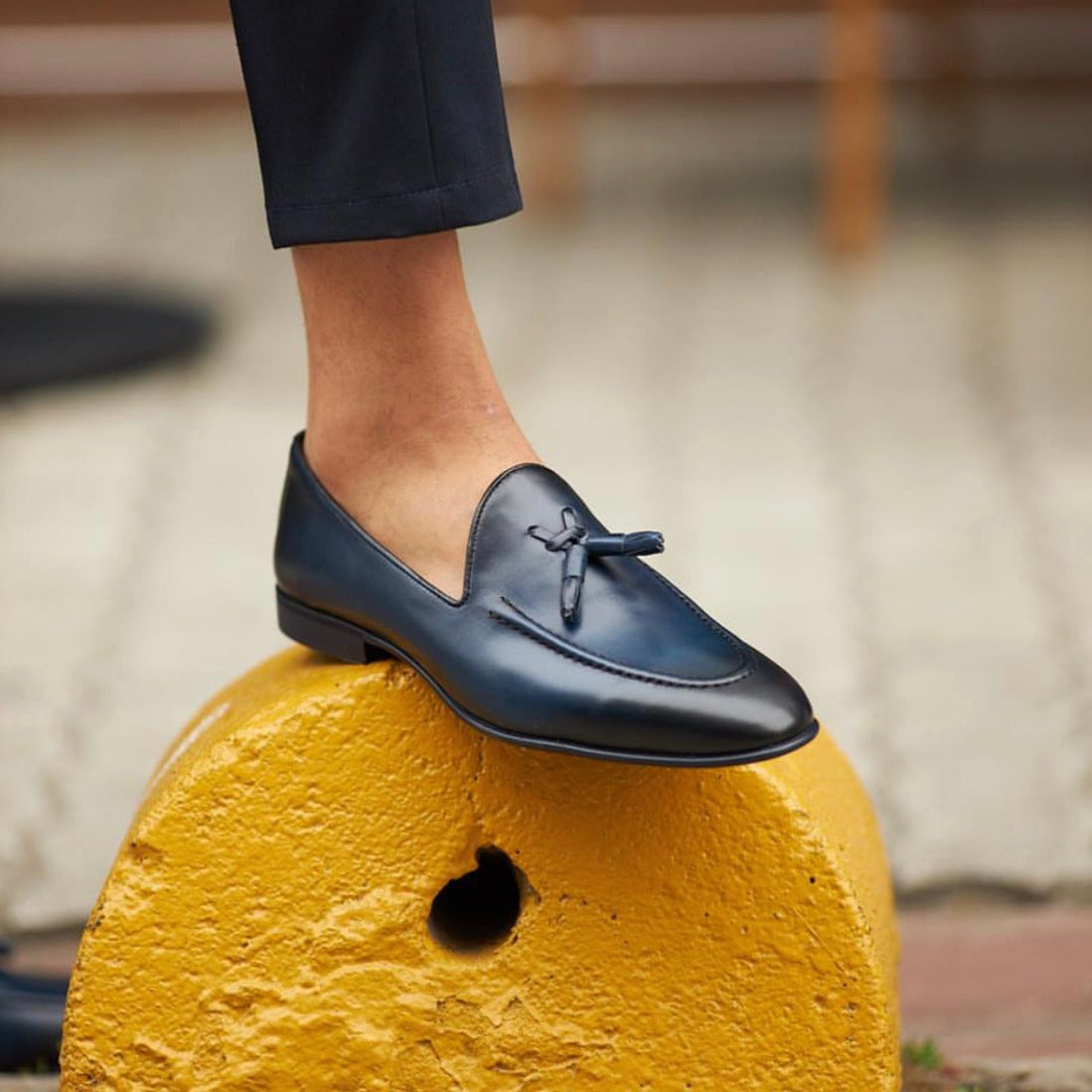 Blue Tassel Loafer