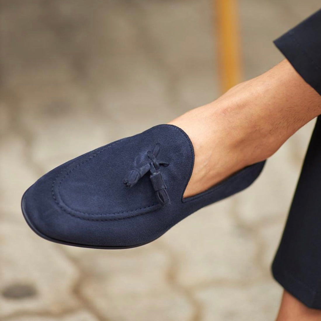 Blue Suede Tassel Loafer