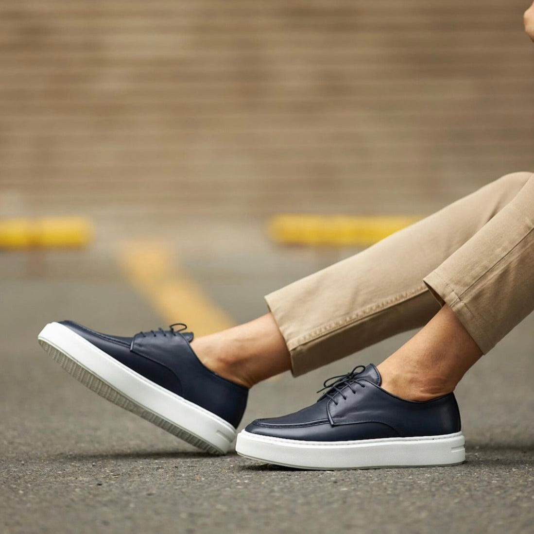 Blue Lace up Sneakers