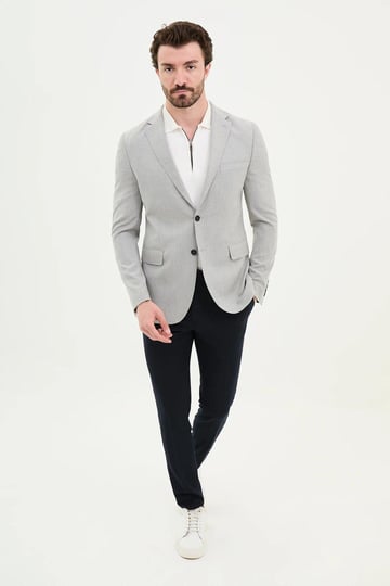 Plain Slim Fit Mono Collar Men's Jacket