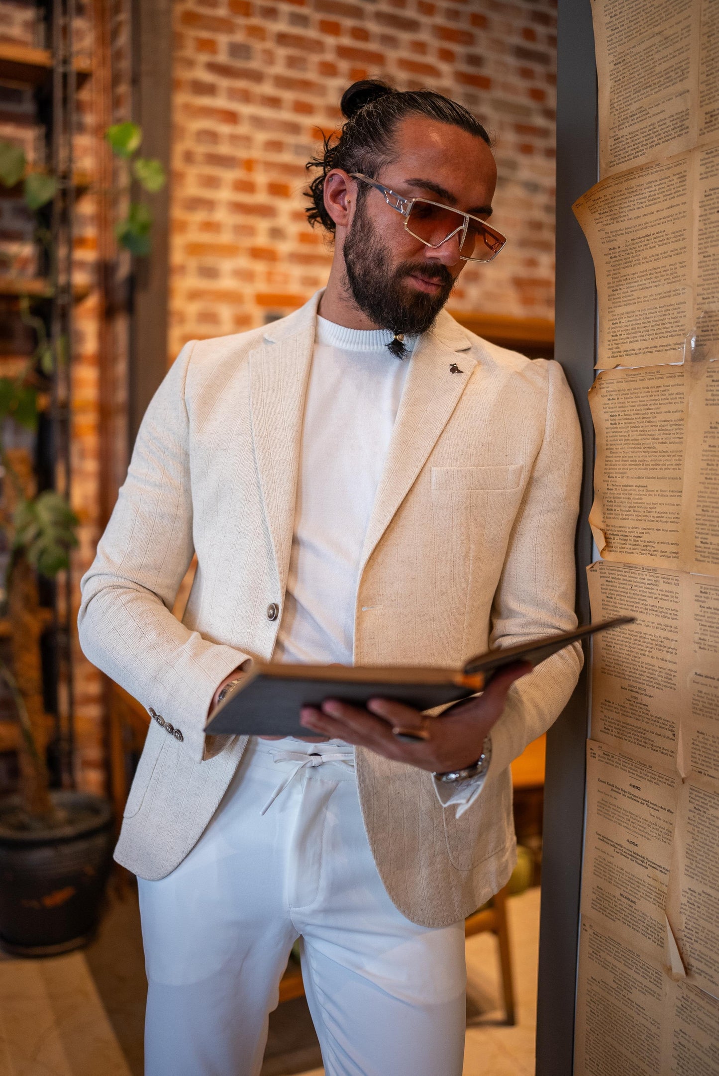 Skin Slim Fit Mono collar Blazer