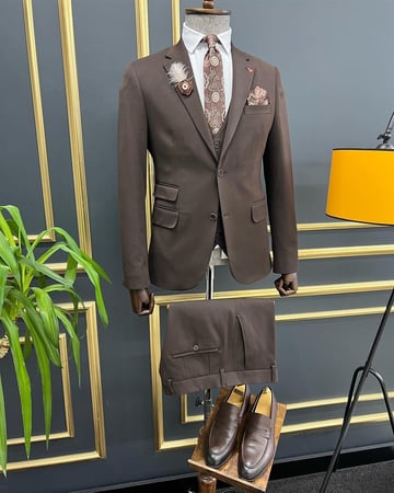 Brown Slim Fit Suit
