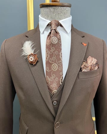 Brown Slim Fit Suit