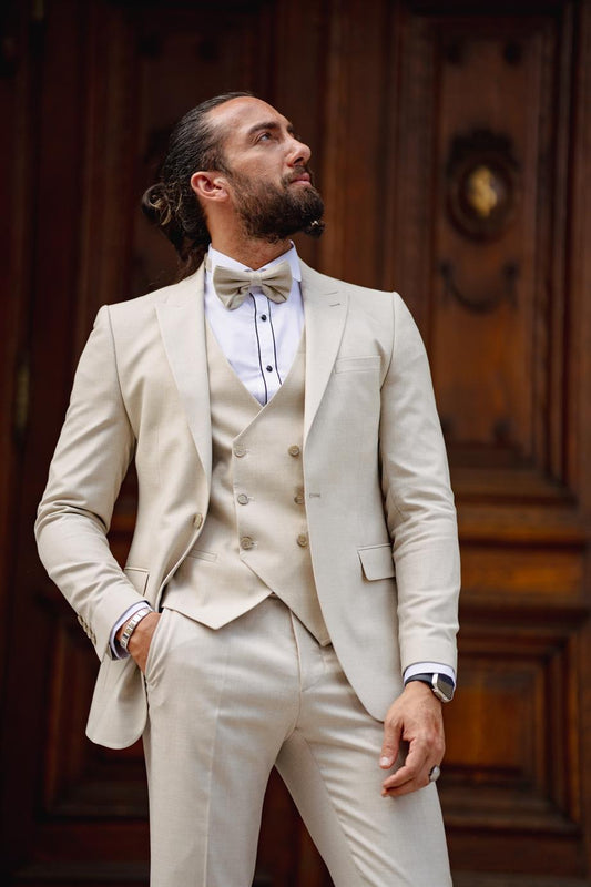 Men's Beige Tuxedo Suit