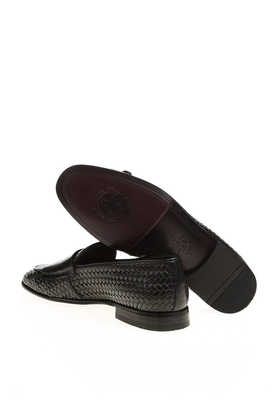 Black Pattern Double Monk Mocassin