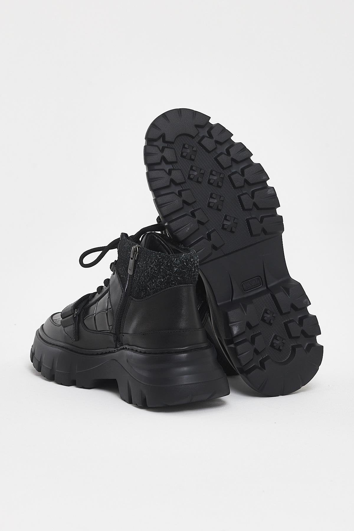 Black Croc Ankle Boots