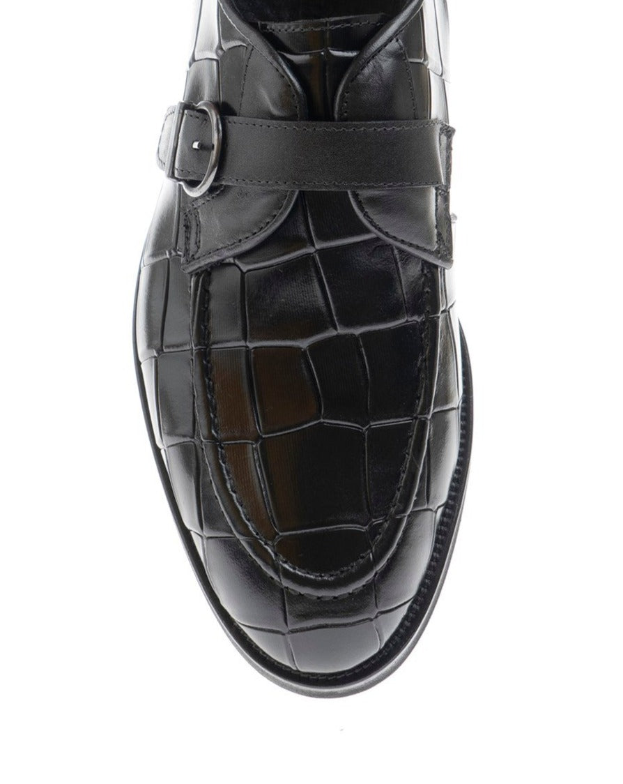 Black Croc Single Monk