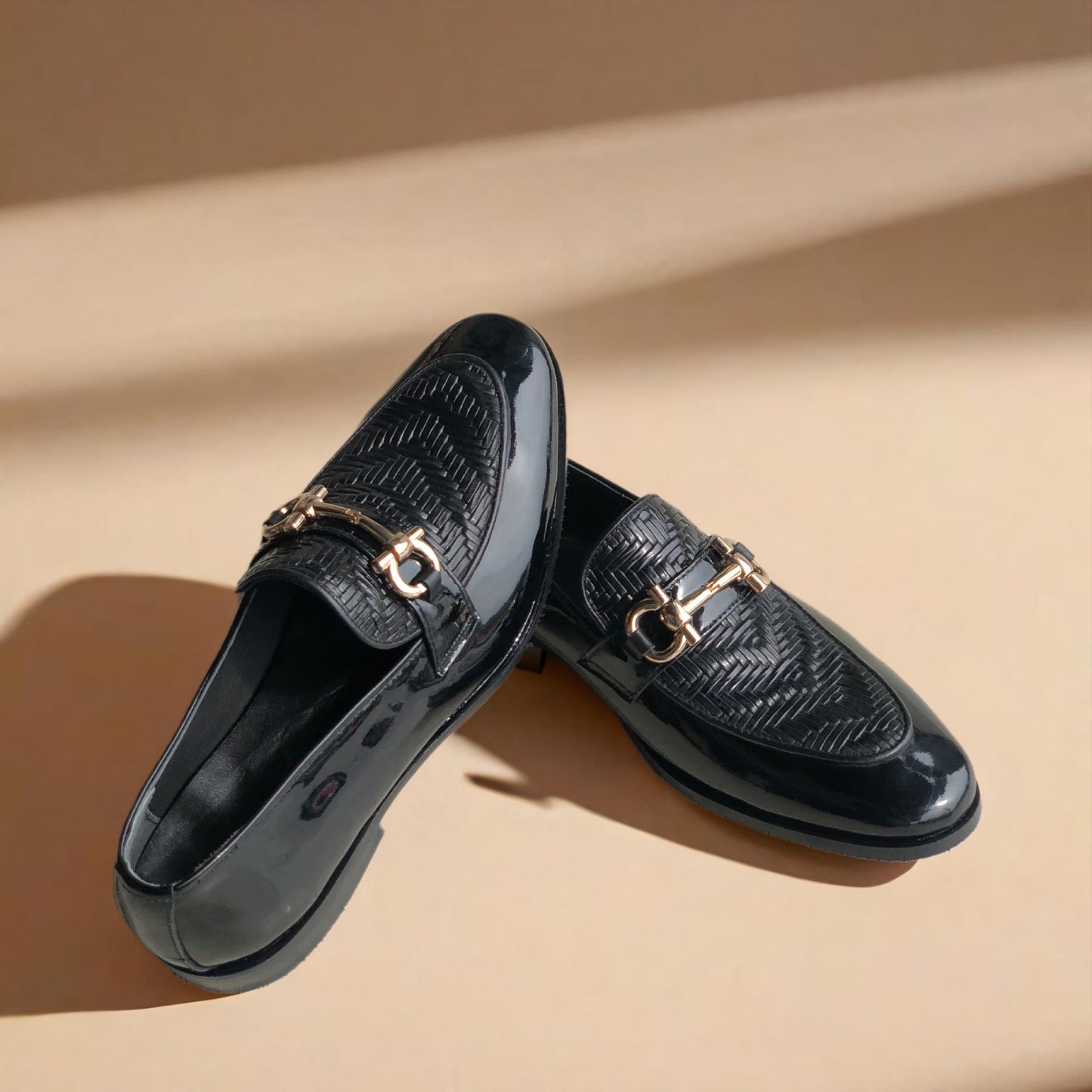 Black Patent Loafer-AL056