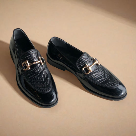 Black Patent Loafer-AL056