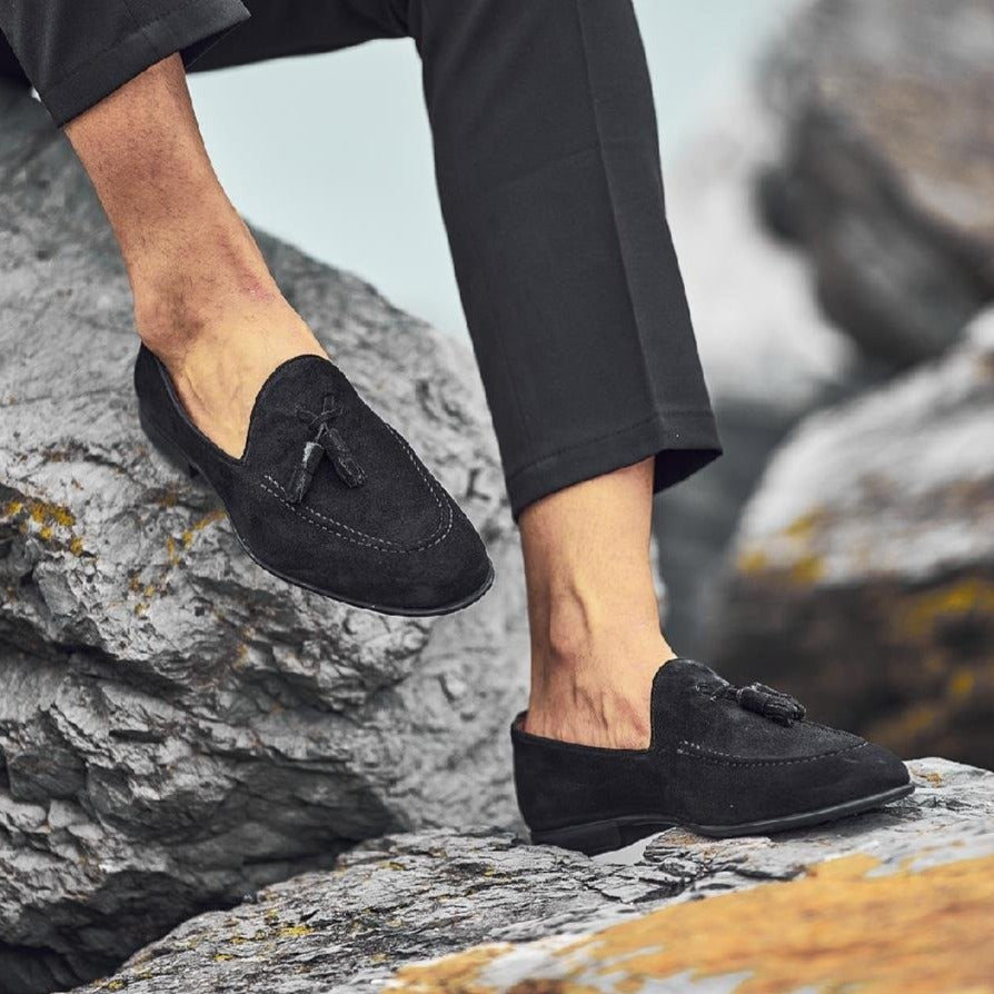 Black Suede Tassel Loafer