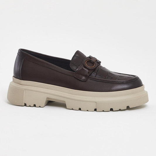 Brown Croc Chunky Loafer