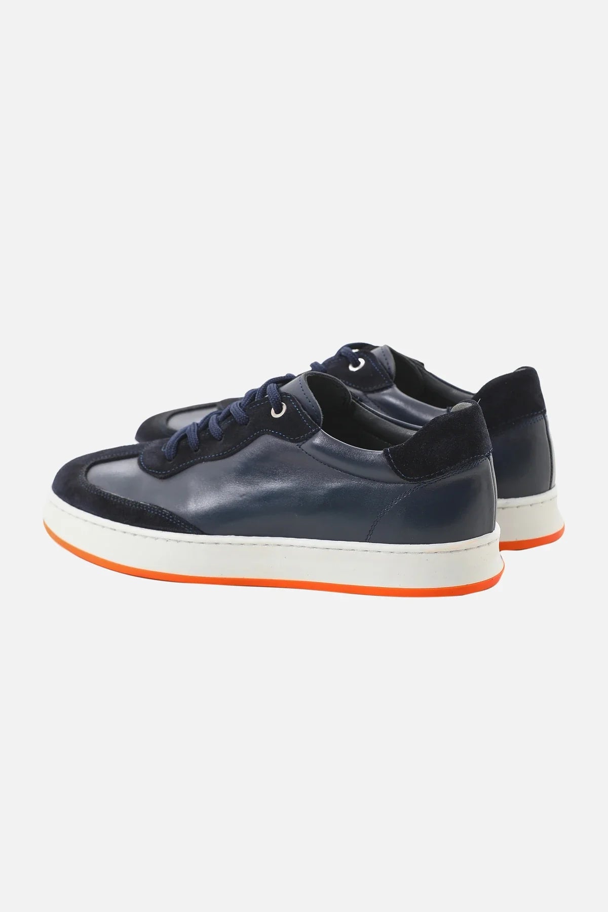 Blue Calf And Suede Sneakers