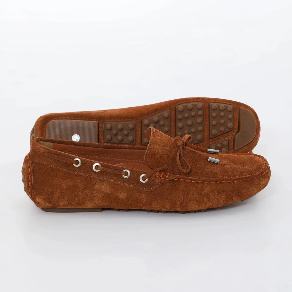 Brown Suede Driving Loafers