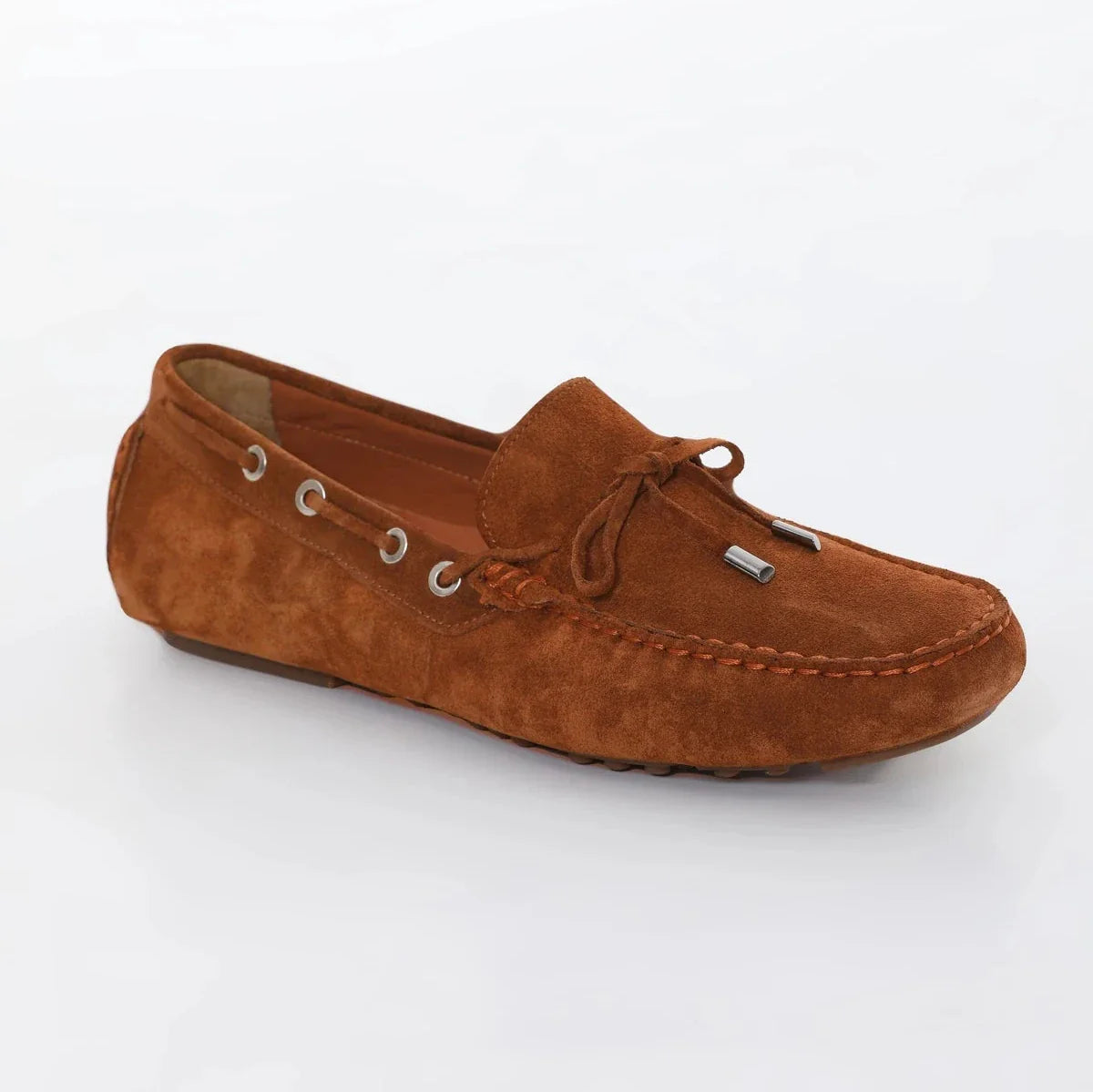 Brown Suede Driving Loafers