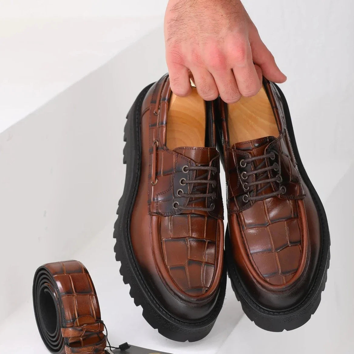 Brown Croc Chunky Savio-512