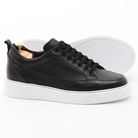 Black Leather Sneakers