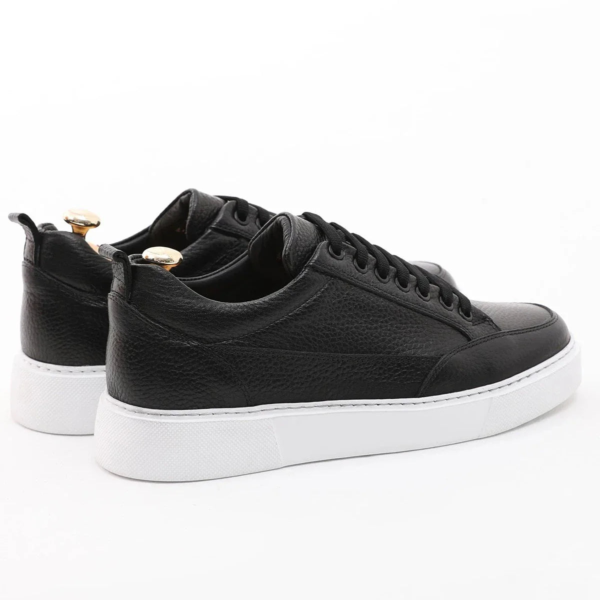 Black Leather Sneakers