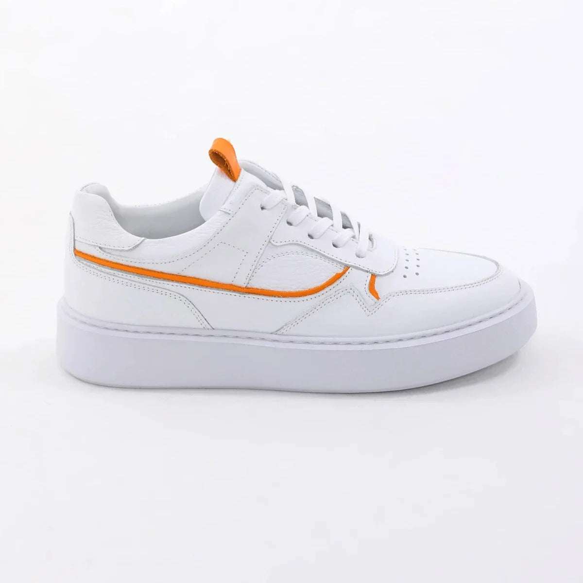 White Orange Strip Sneakers