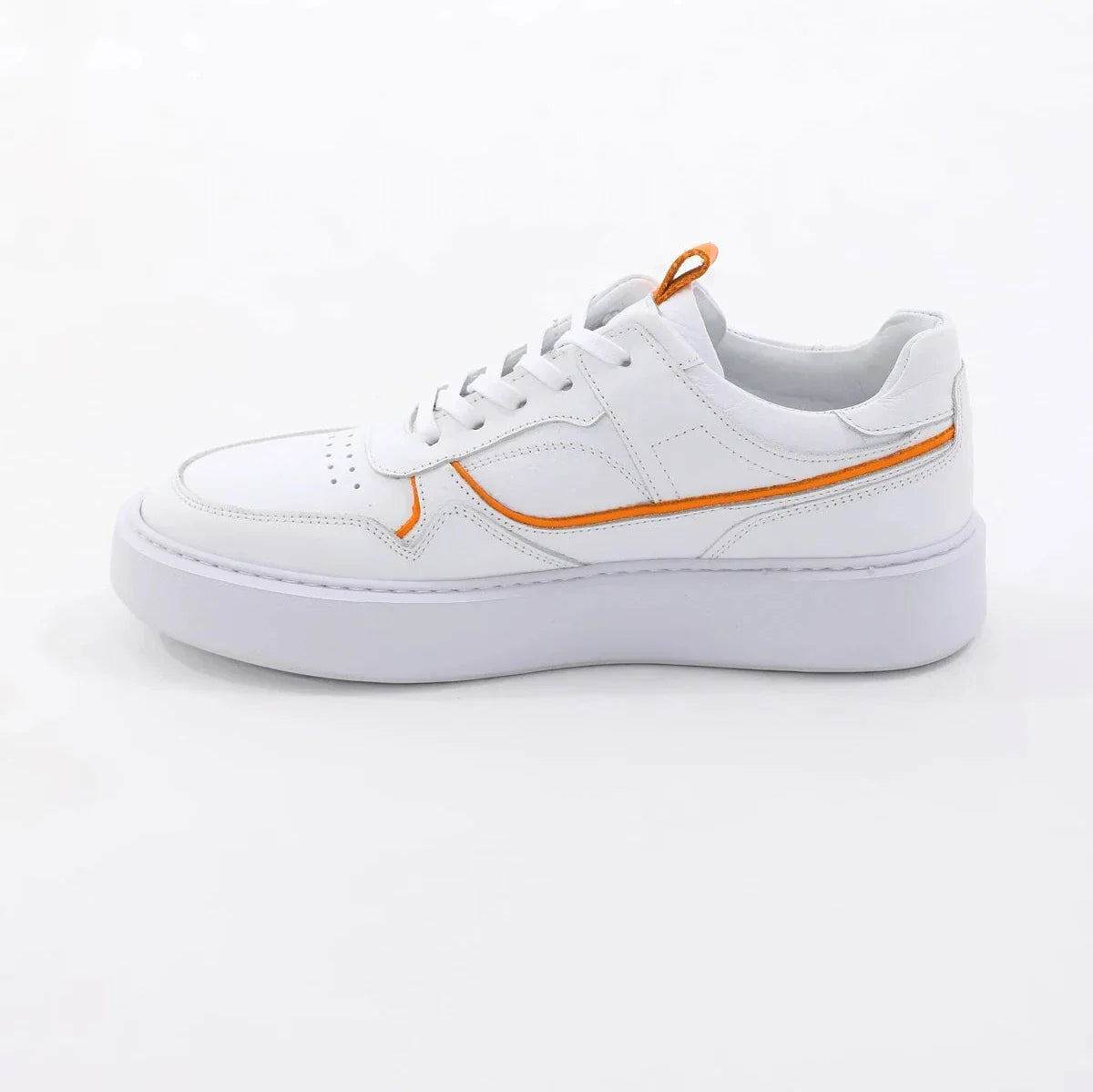 White Orange Strip Sneakers