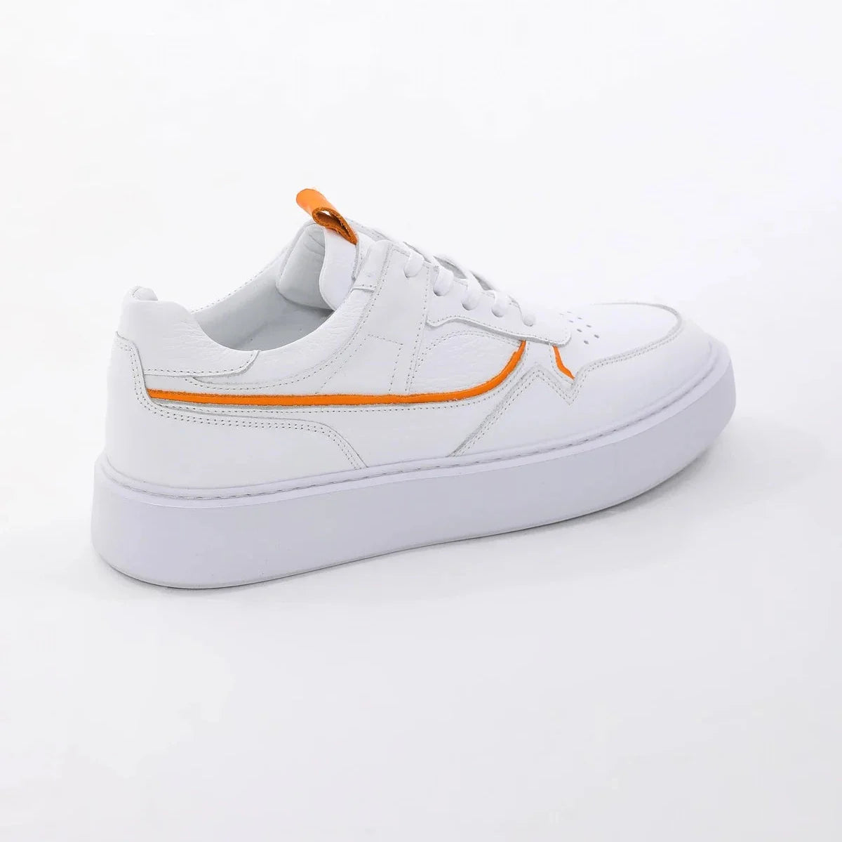 White Orange Strip Sneakers