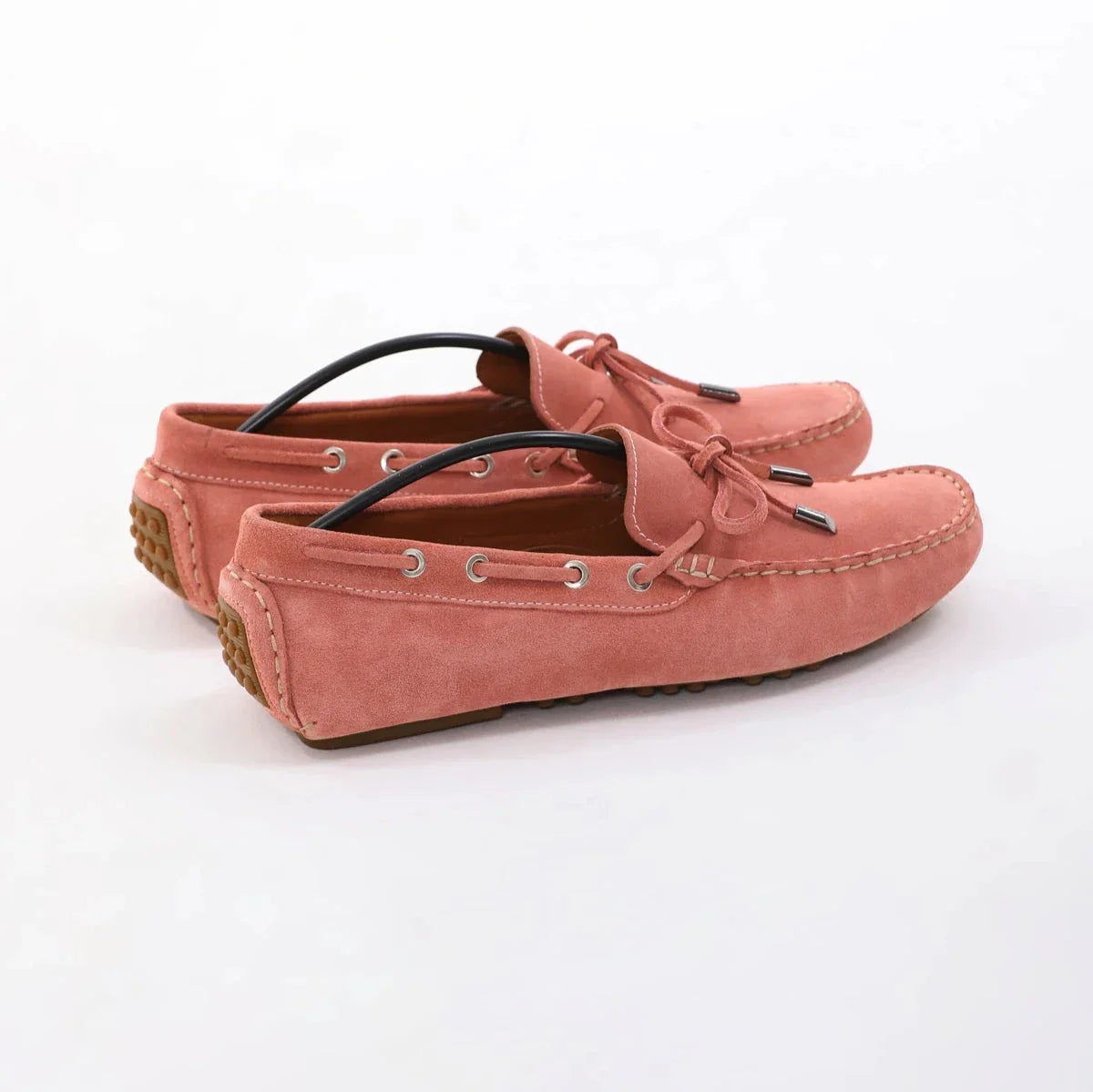 Light Pink Suede Driving Loafers