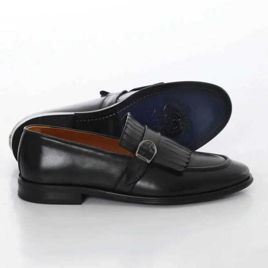 Black Killtie Side Buckle Loafer