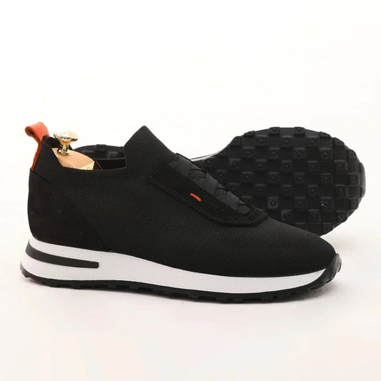 Black Knitted Casual Runners