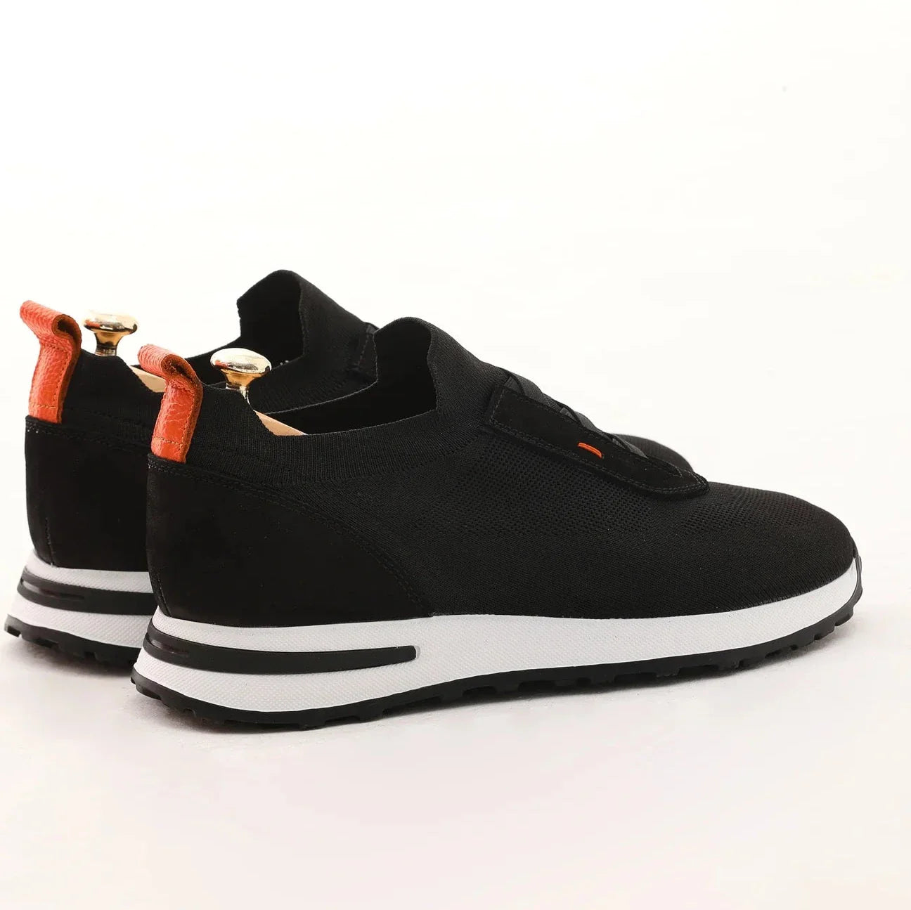 Black Knitted Casual Runners