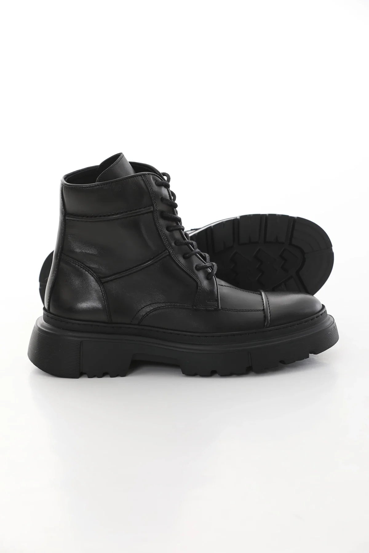 Black Laceup Boots FB-0339