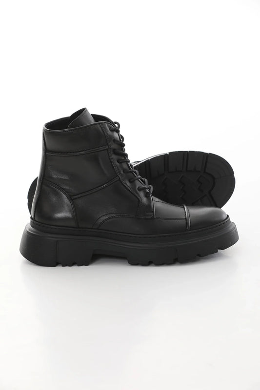 Black Laceup Boots FB-0339