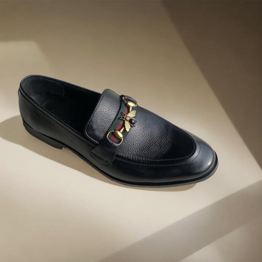 Black Milled Bee Loafer-AL35