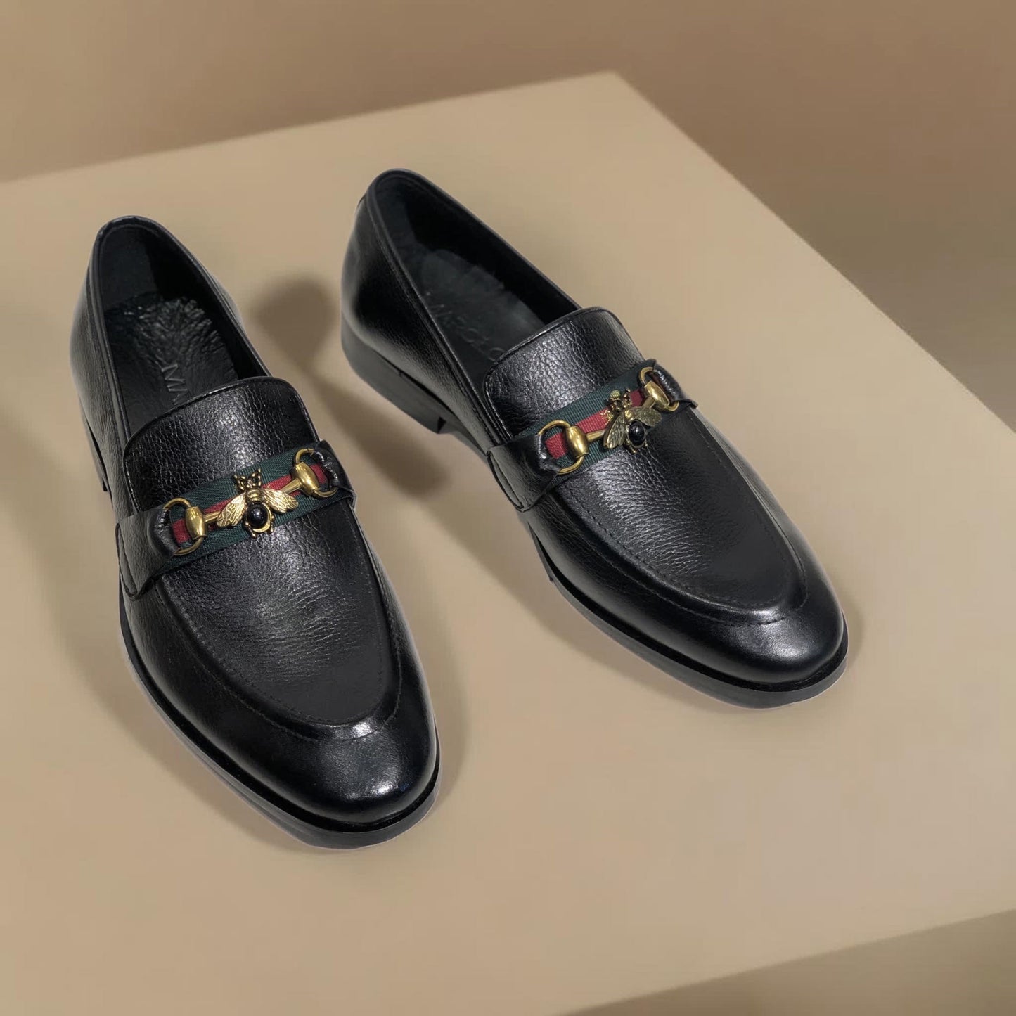 Black Milled Bee Loafer-AL35
