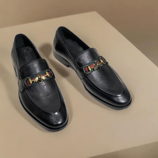 Black Milled Bee Loafer-AL35