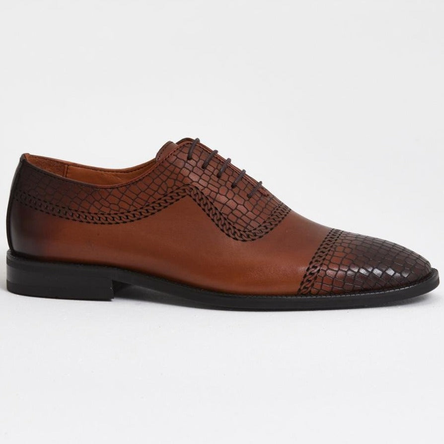 Tan Printed Leather Laces