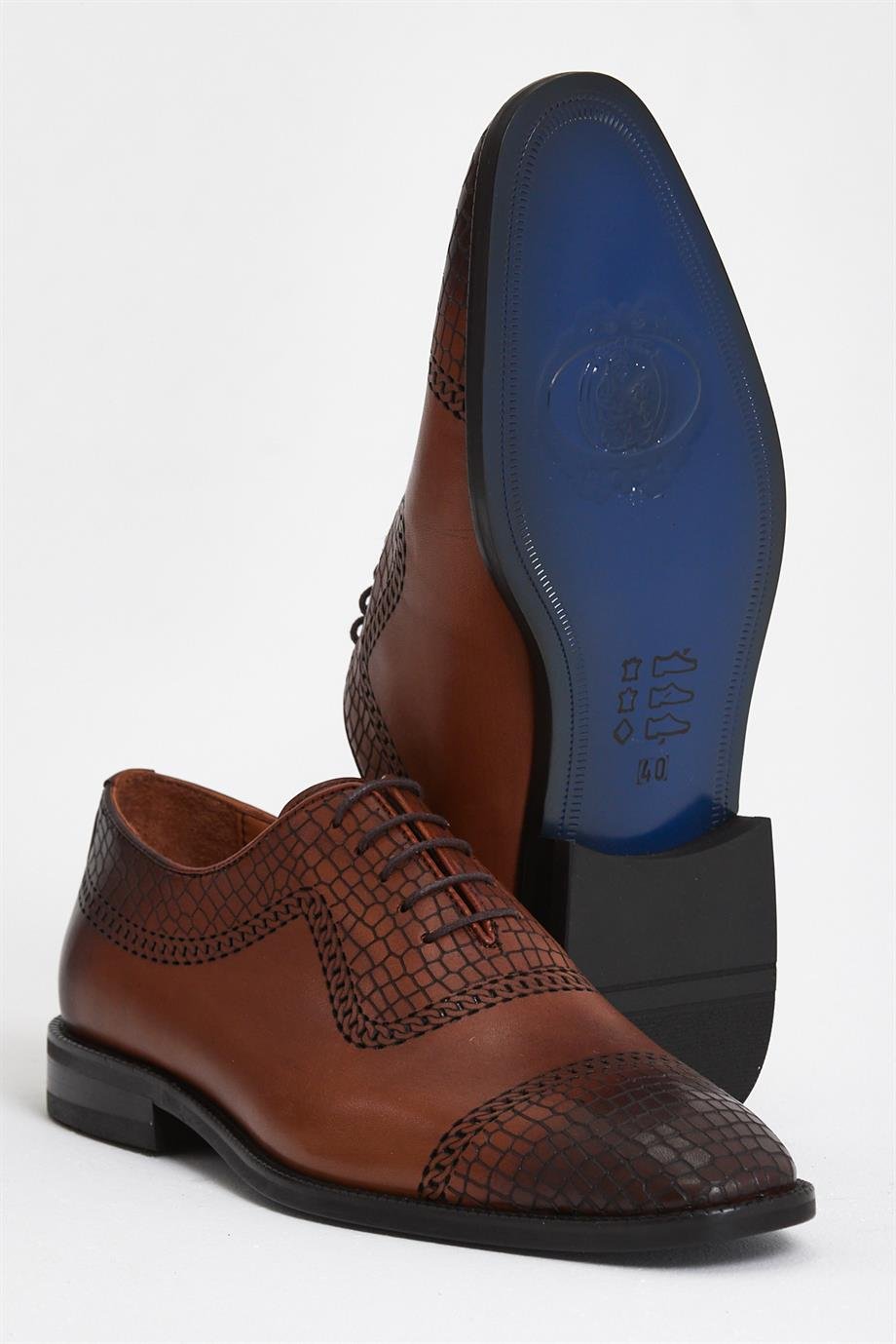 Tan Printed Leather Laces