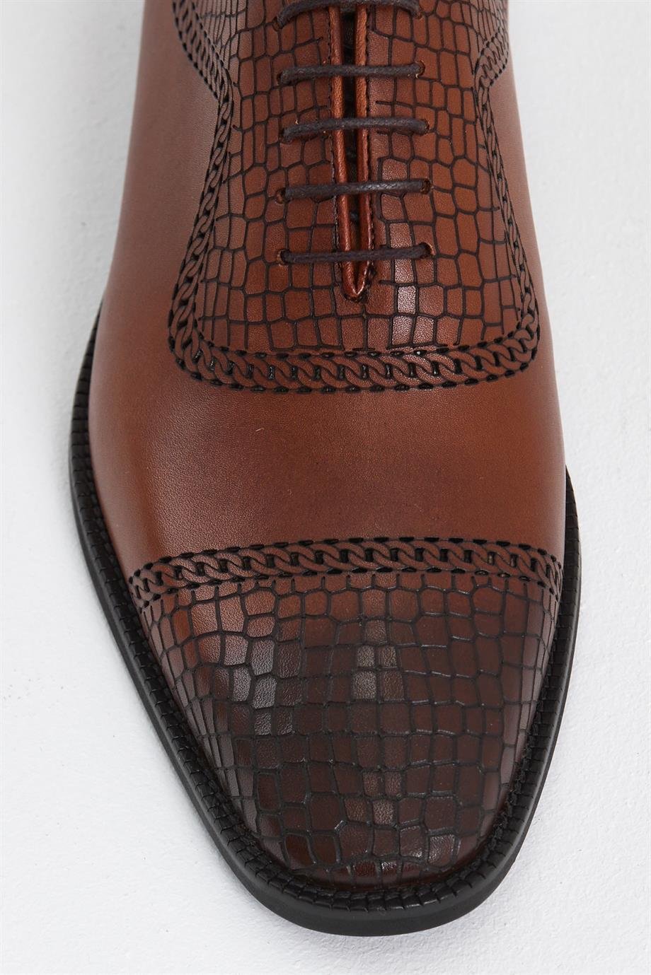 Tan Printed Leather Laces