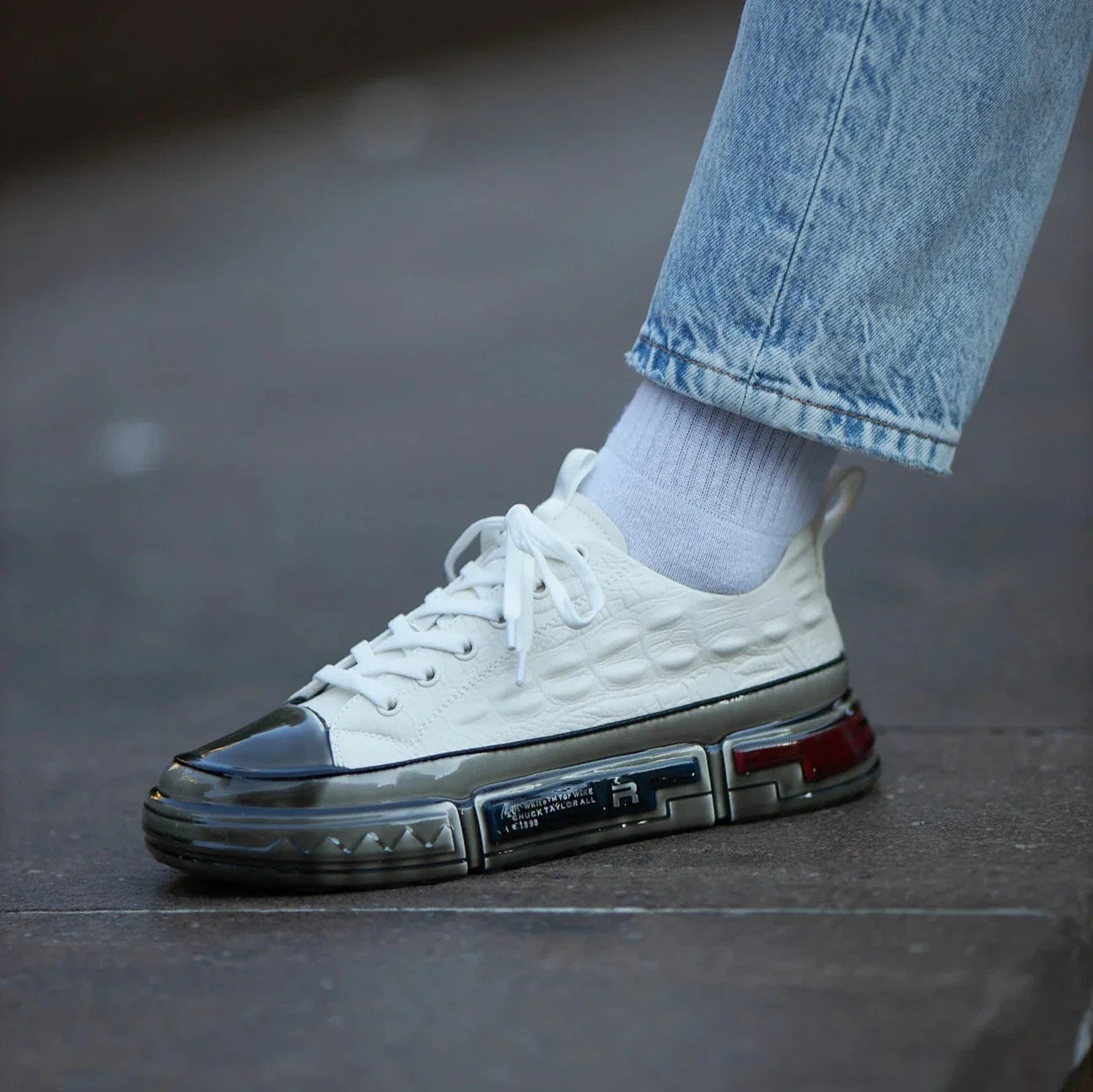 White Casual Gel Sole Sneakers