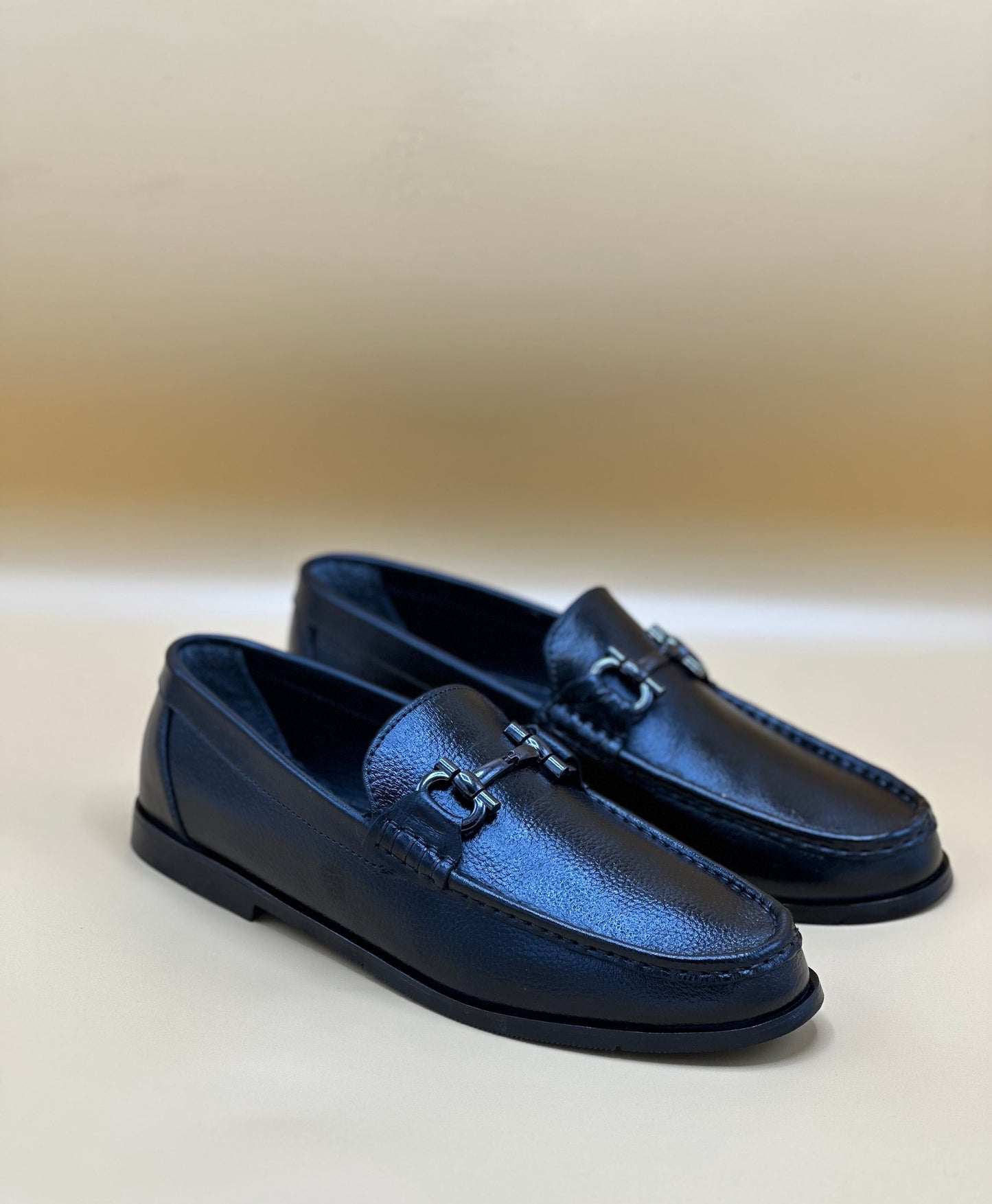 Black Mild Leather Moccasins