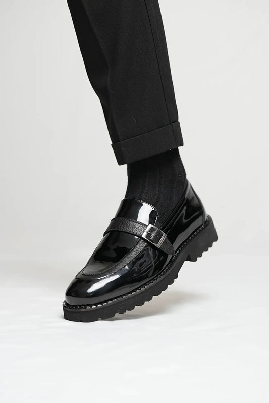 Patent Single Monk Strap